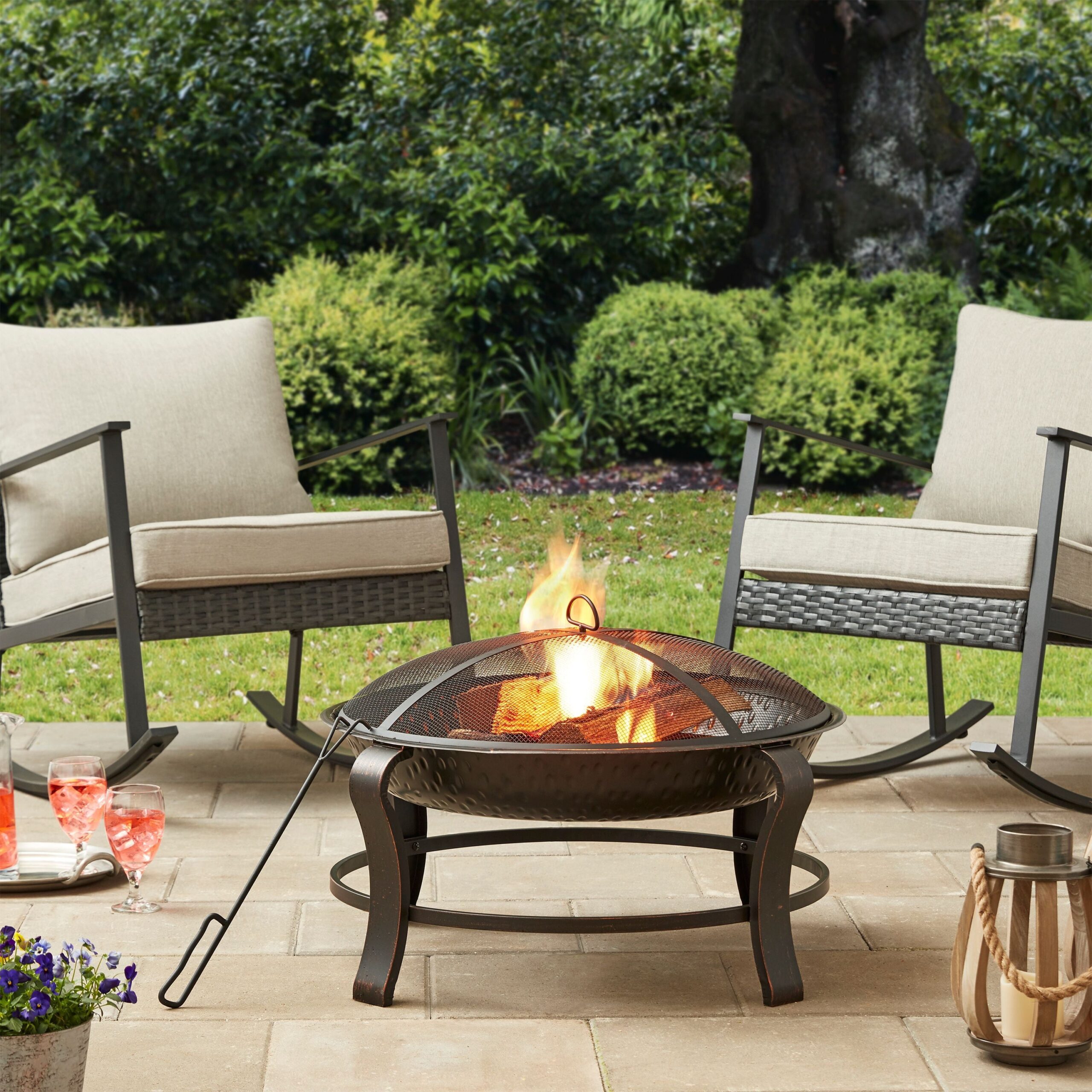 get lowes mainstays owen park 28 inch round wood burning fire pit walmart can i burn my fireplace today pics