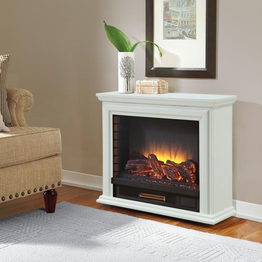 get lowes pleasant hearth 31 75 in w white infrared quartz electric fireplace at petite foyer electric fireplace photo