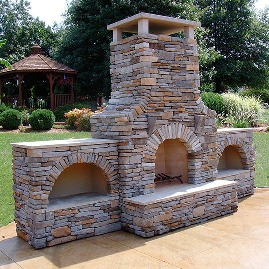 good 42 in firerock arched masonry outdoor wood burning fireplace | outdoor diy outdoor brick fireplace image