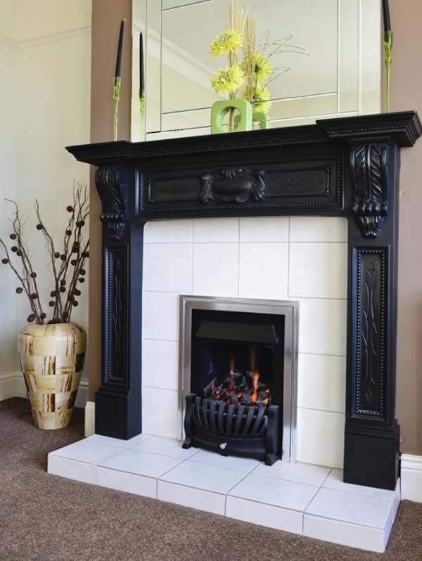 gorgeous 26 best fireplace tile ideas for 2021 | decor home ideas ceramic tile fireplace design photo