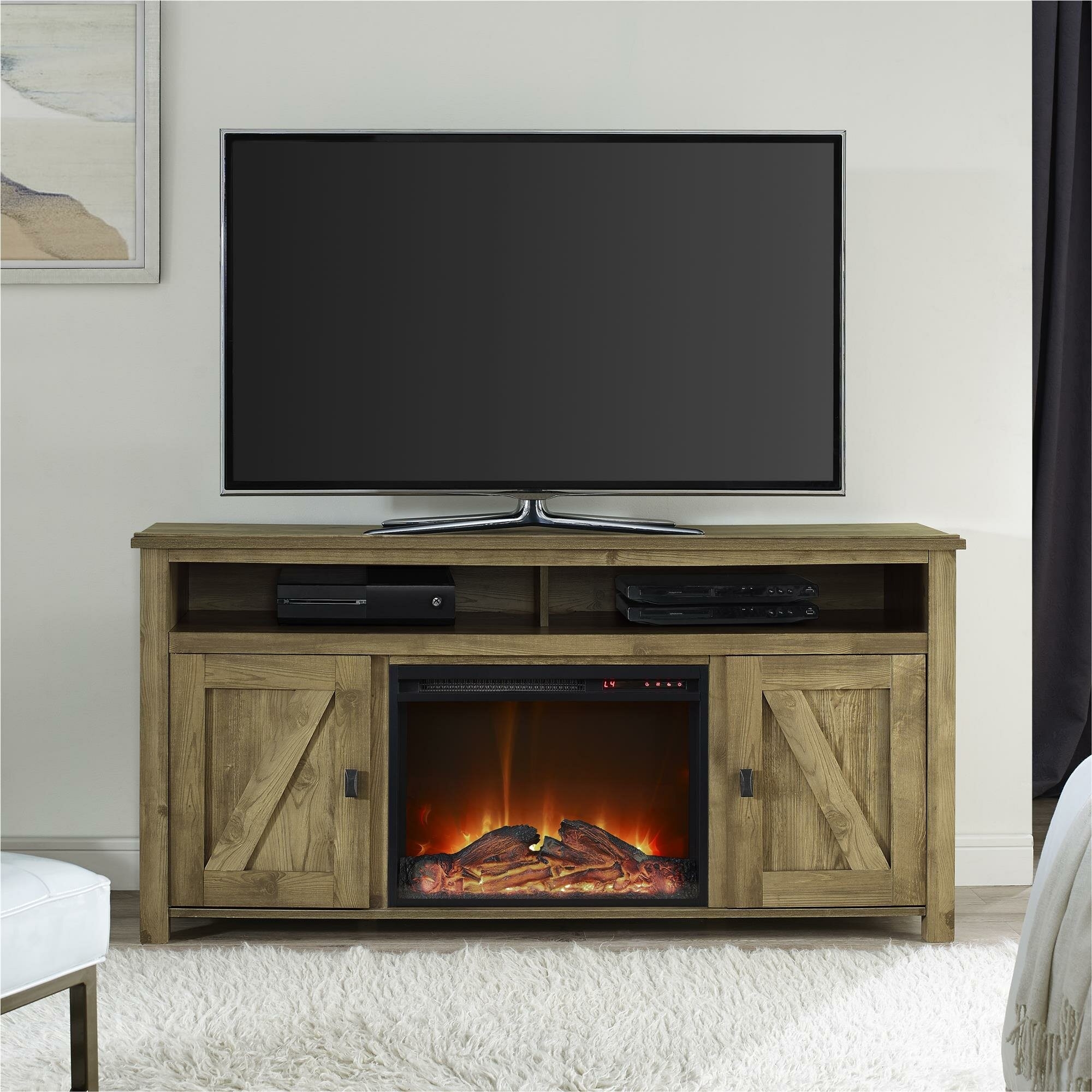 gorgeous august grove gilby tv stand with electric fireplace &amp; reviews | wayfair tv stands with fireplace photo