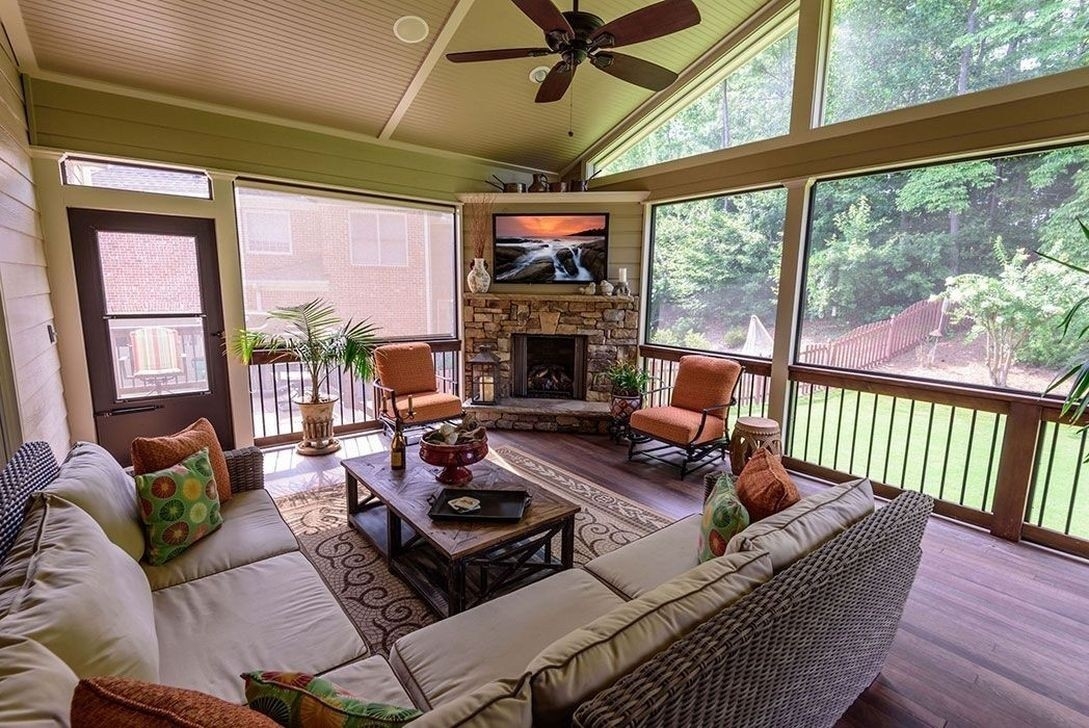 Fascinating Screened Porch With Fireplace Best Buy