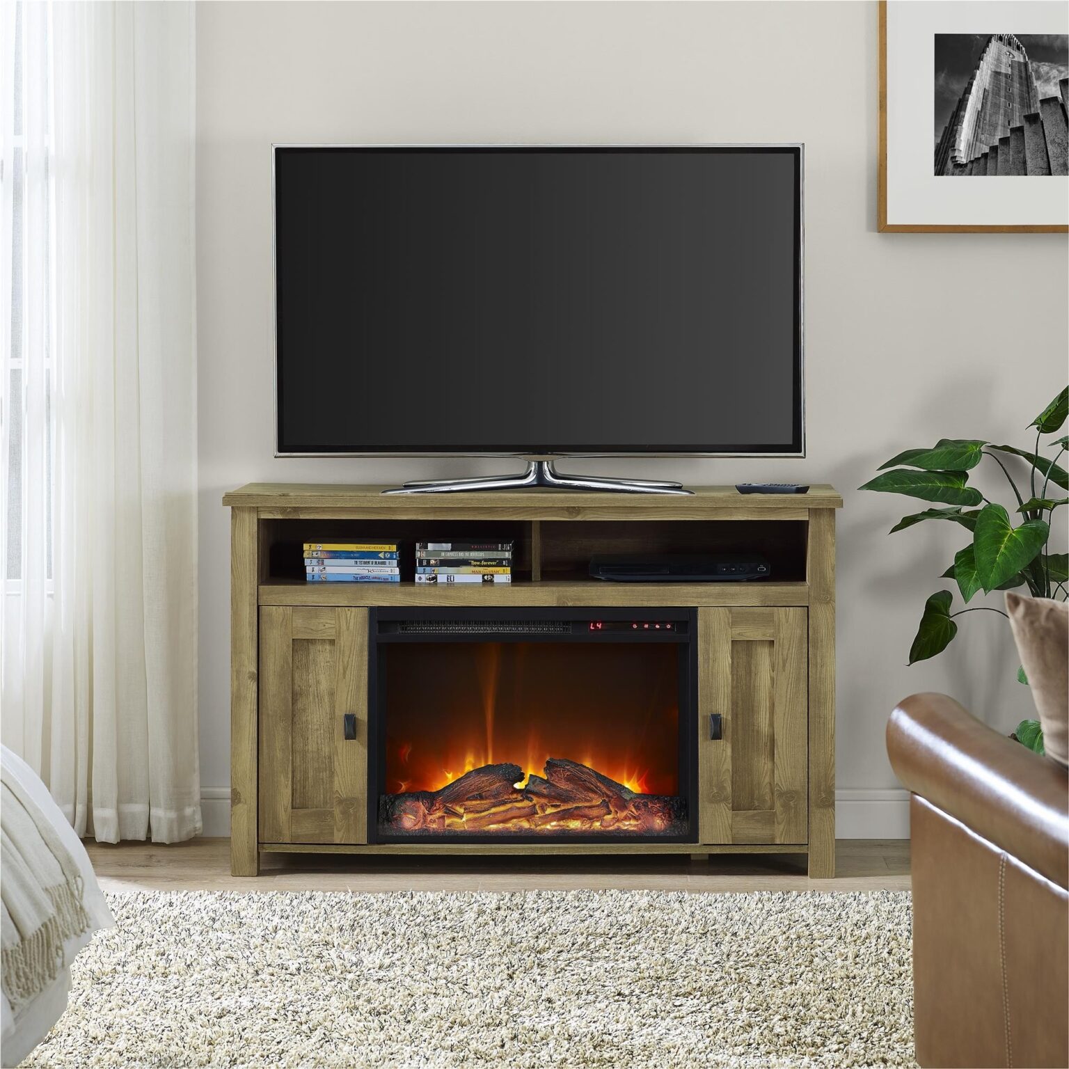 gorgeous dorel home furnishings farmington heritage light pine 50 media sears fireplace tv stand image