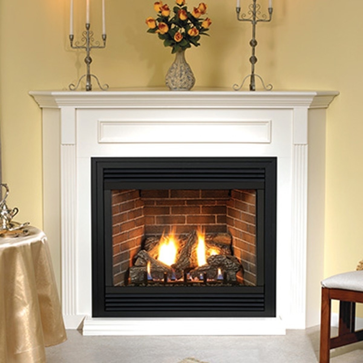 gorgeous empire dvp36fp31p tahoe premium direct vent 36" propane lp fireplace glass fireplace doors with blower image