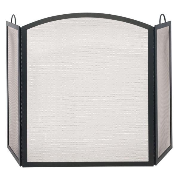 gorgeous uniflame black wrought iron 51 5 in w 3 panel fireplace screen with home depot fireplace screens picture