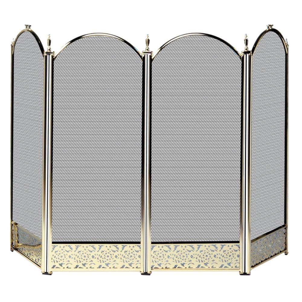 gorgeous uniflame polished brass 4 panel fireplace screen with decorative home depot fireplace screen photo