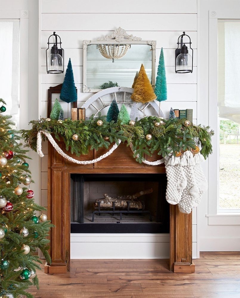 image of 25 elegant holiday mantel decor ideas to give you inspiration christmas fireplace garland ideas pics
