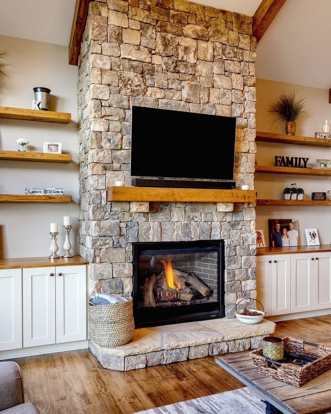 image of buchanan construction on instagram: "love this fireplace with built ins built in bookshelves around fireplace picture