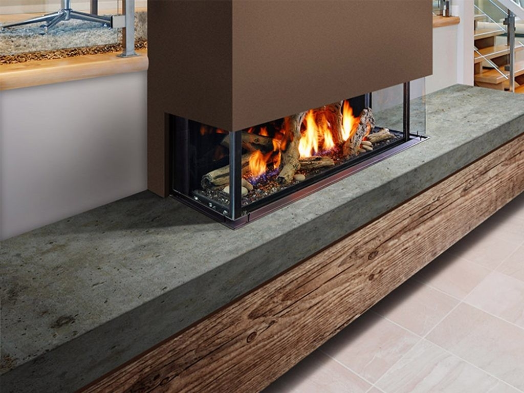 image of enclave 60" single sided linear gas fireplace heater how to lite a gas fireplace picture