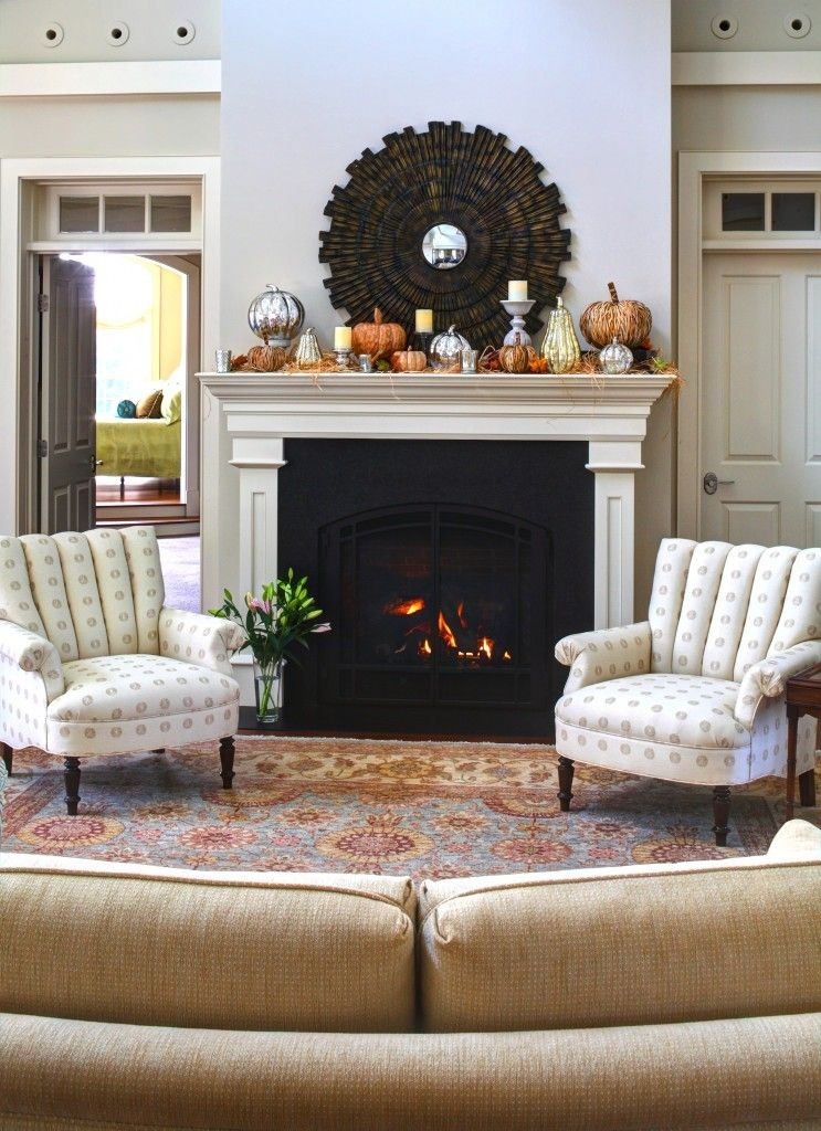 image of french country cottage: autumn fireplace mantel inspirations | living country style fireplace mantels picture