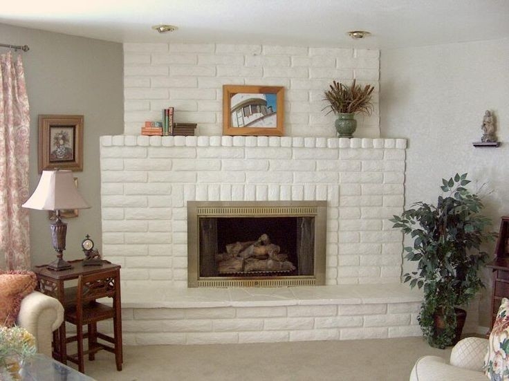 image of pin on bedroom wall color design brick fireplace painted cream photo
