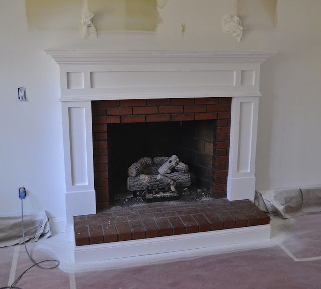 image of sopo cottage: fireplace and mantle update | brick fireplace, update updating a brick fireplace image