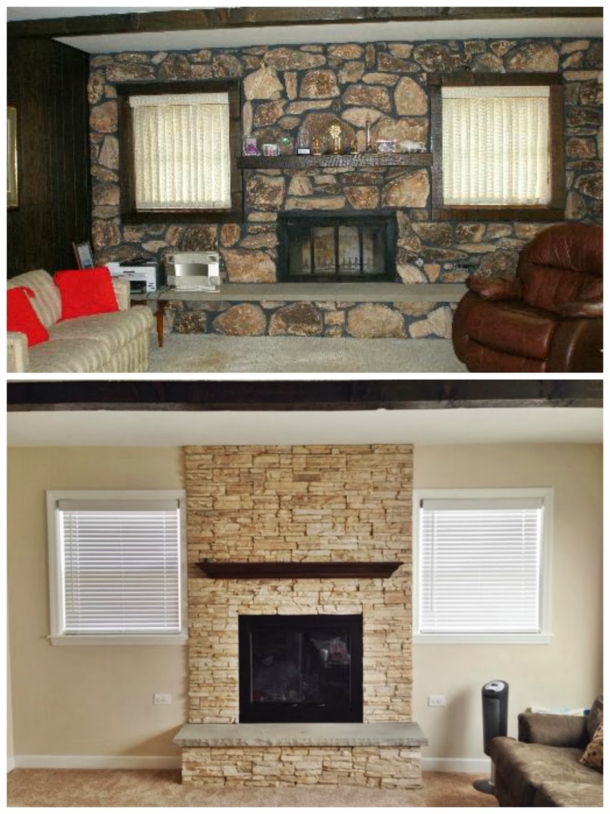 image of this happy life: fireplace makeover brick fireplace paint makeover ideas photo