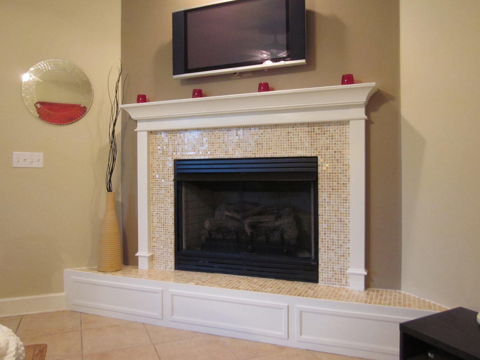 inspirational lipstick and a brad nailer are the only essentials : stacked stone stone tile around fireplace pics
