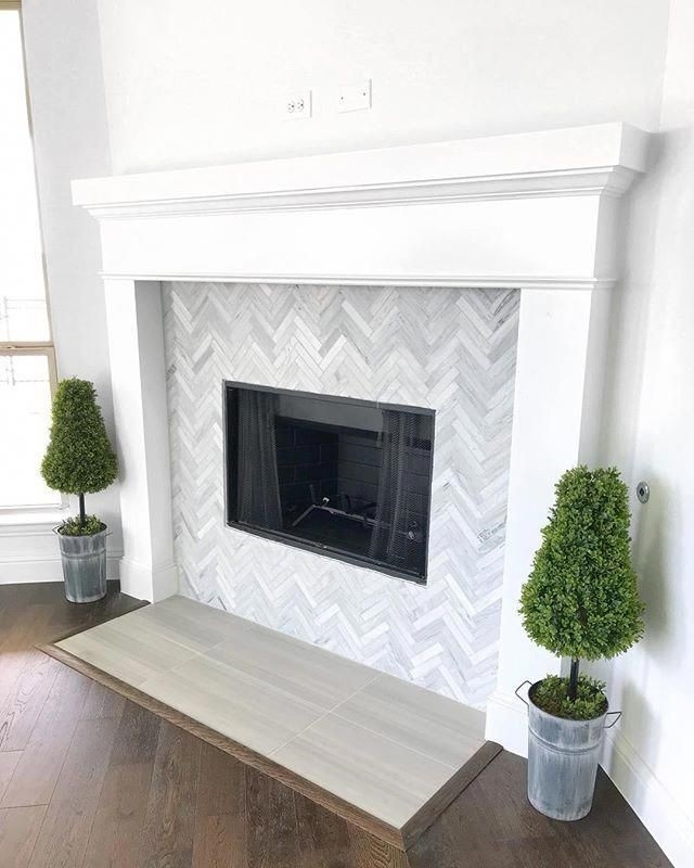 inspirational love the marble herringbone tile design of this fireplace! #fireplace # stone tile around fireplace pics