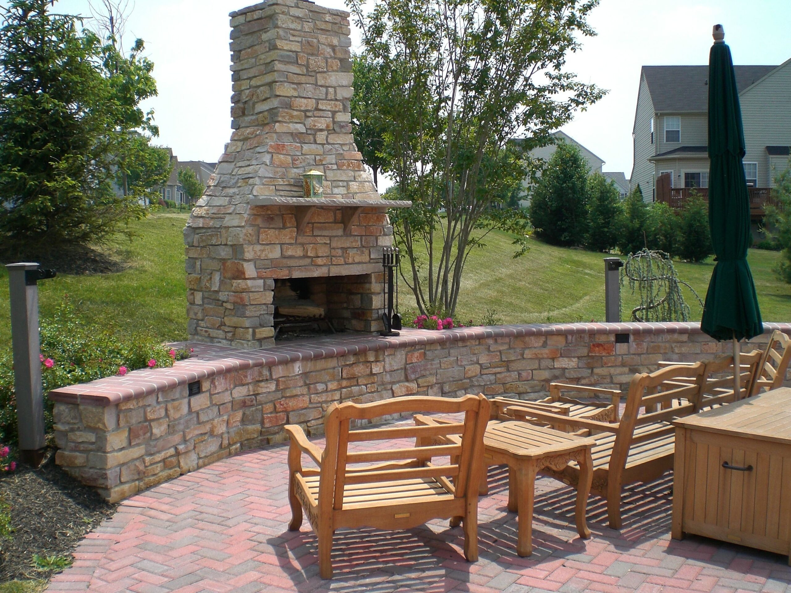 inspirational pincreative deck and fence on fire place/stone work | outdoor decor fireplace and patio place picture