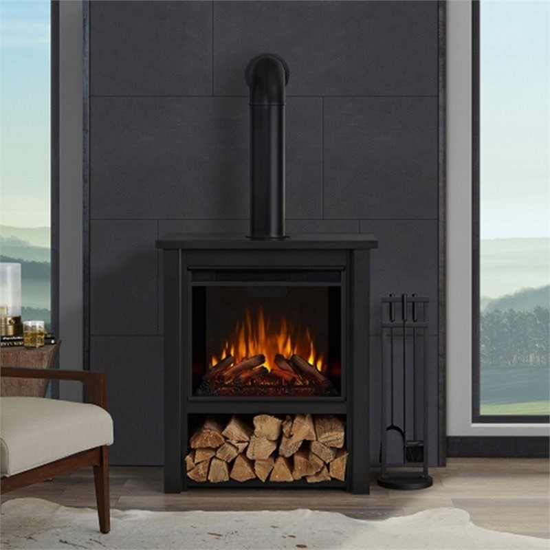 inspirational real flame hollis stainless steel electric fireplace in matte black stainless steel electric fireplace photo