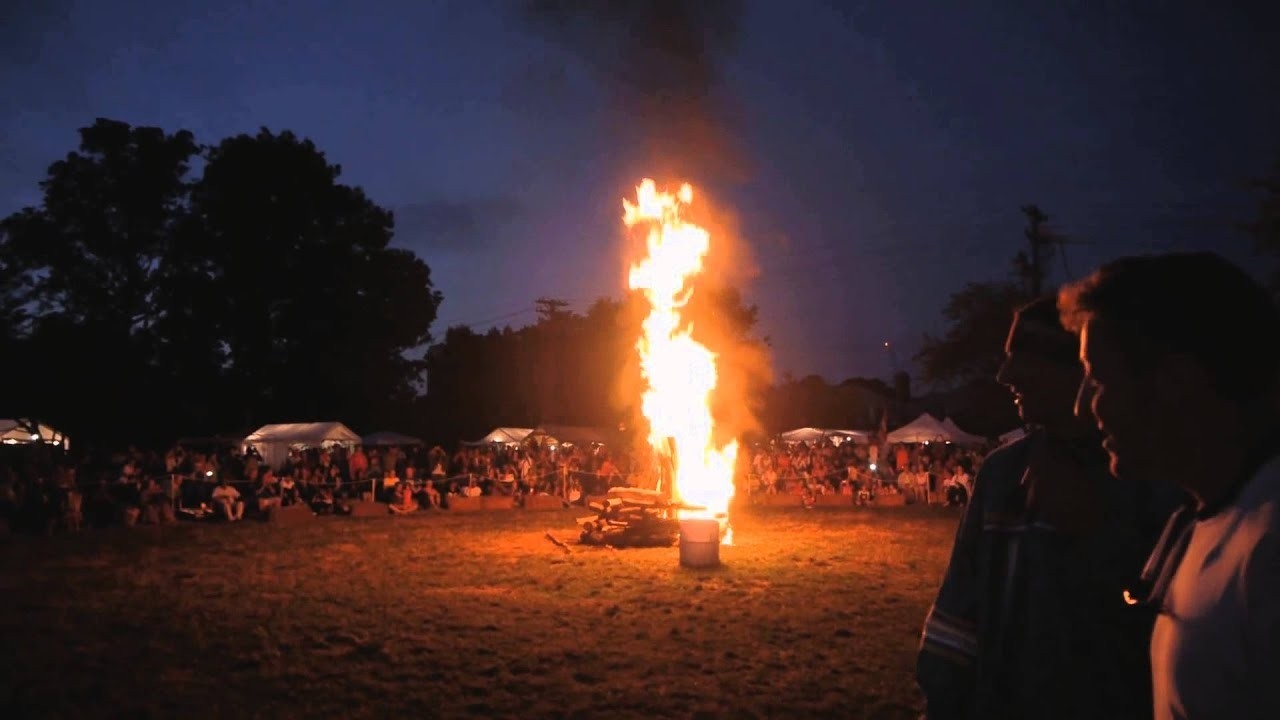 inspirational thunderbird powwow saturday bon fire lighting youtube how to light a fire in a fireplace image
