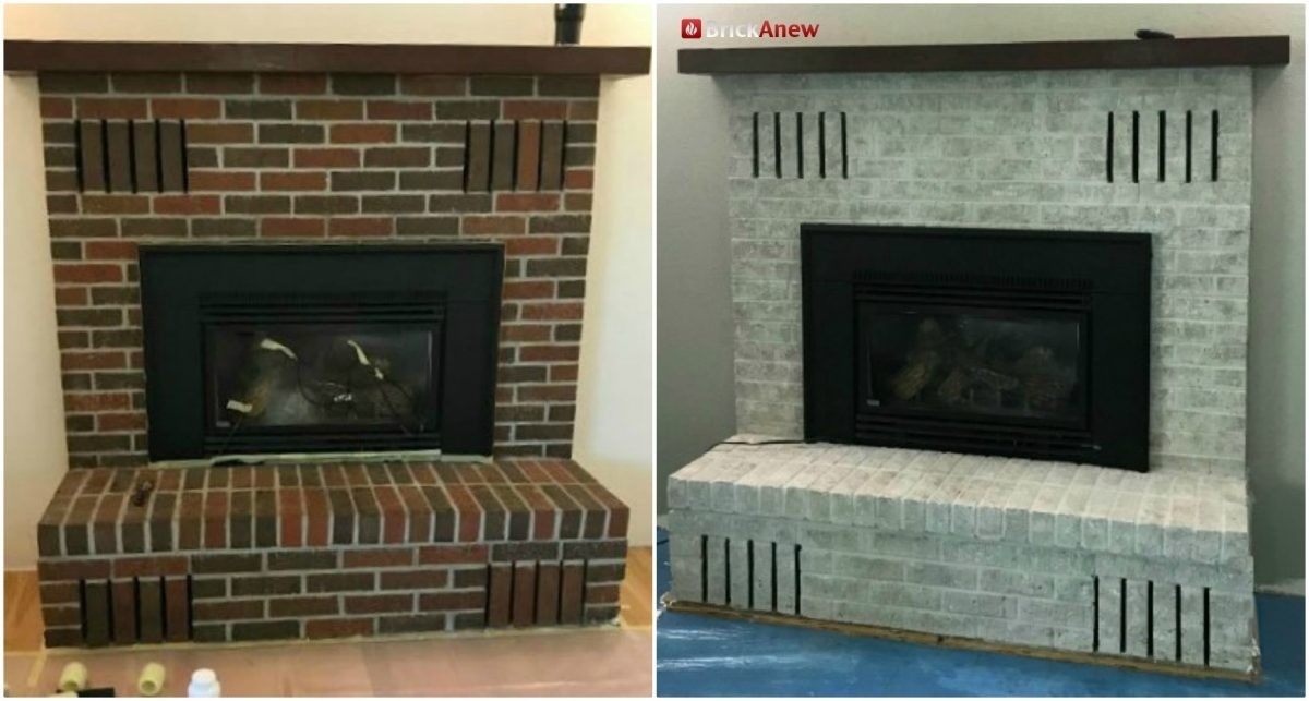 inspiring before/after brick anew fireplace paint brick anew fireplace paint how to paint a brick fireplace before and after pictures picture