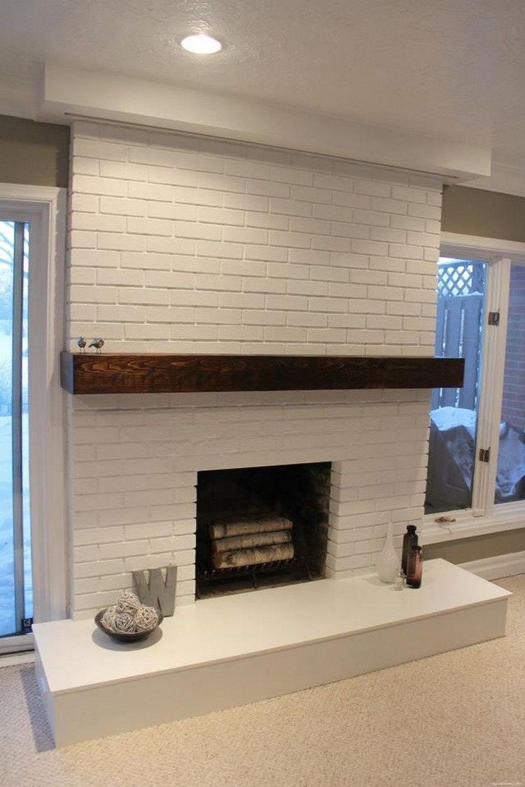 inspiring modern rustic painted brick fireplaces ideas 70 homekemiri painting a fireplace hearth image