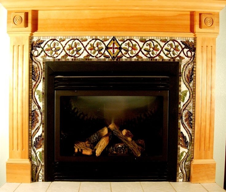 inspiring mosaic fireplace surround | mosaic fireplace, glass tile fireplace mosaic tile on fireplace photo