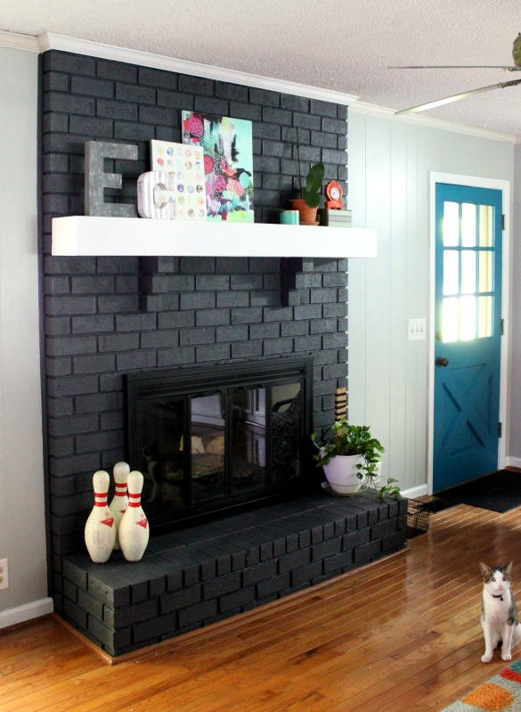 inspiring painting a fireplace before and after | painted brick fireplaces what kind of paint to use on fireplace photo
