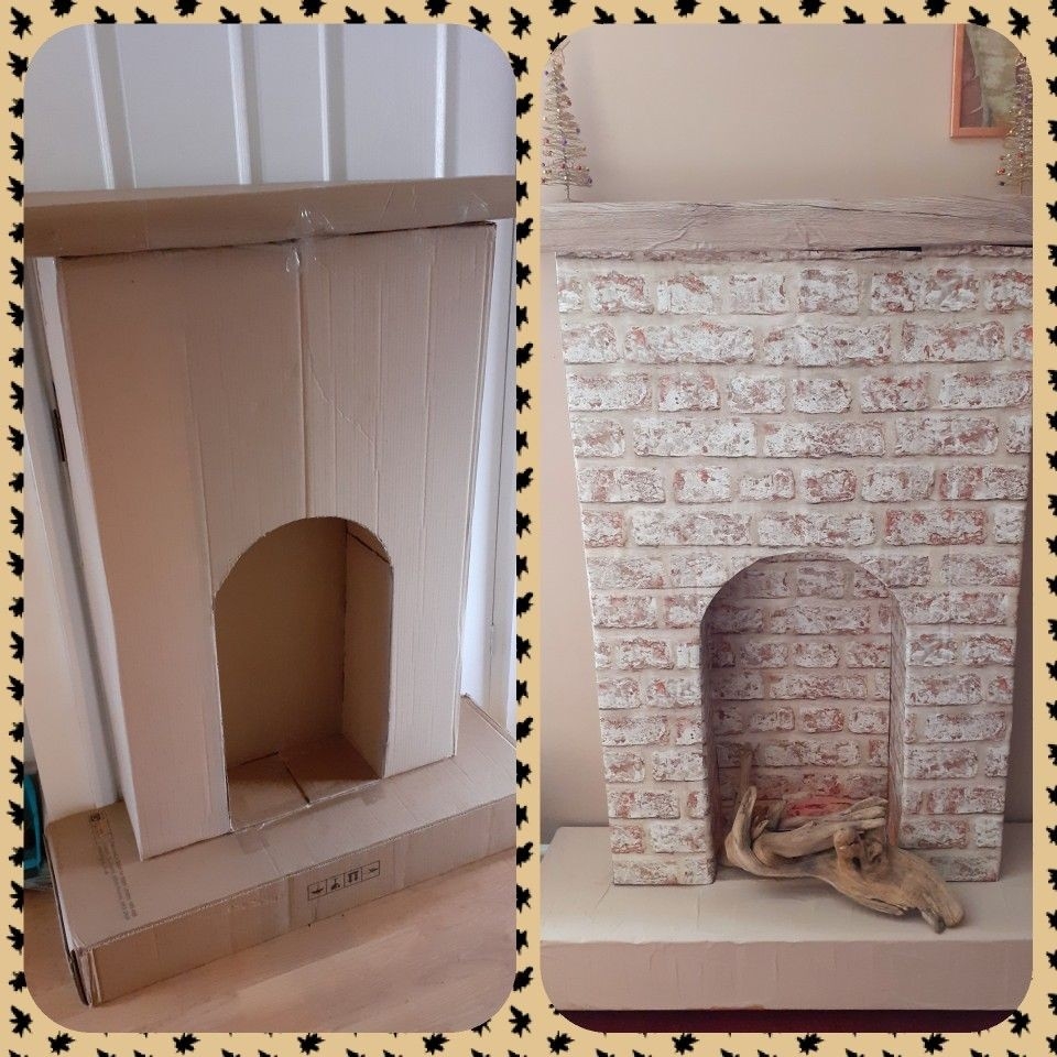 Amazing Christmas Corrugated Fireplace Brick Paper Comparison