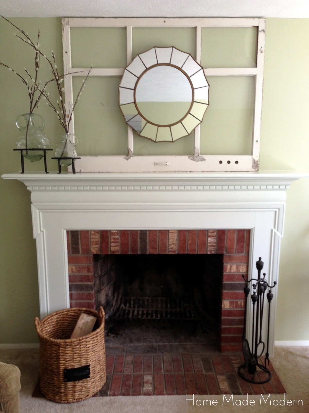 lowes home made modern: painted fireplace mantel (finally!) pictures of painted fireplaces picture