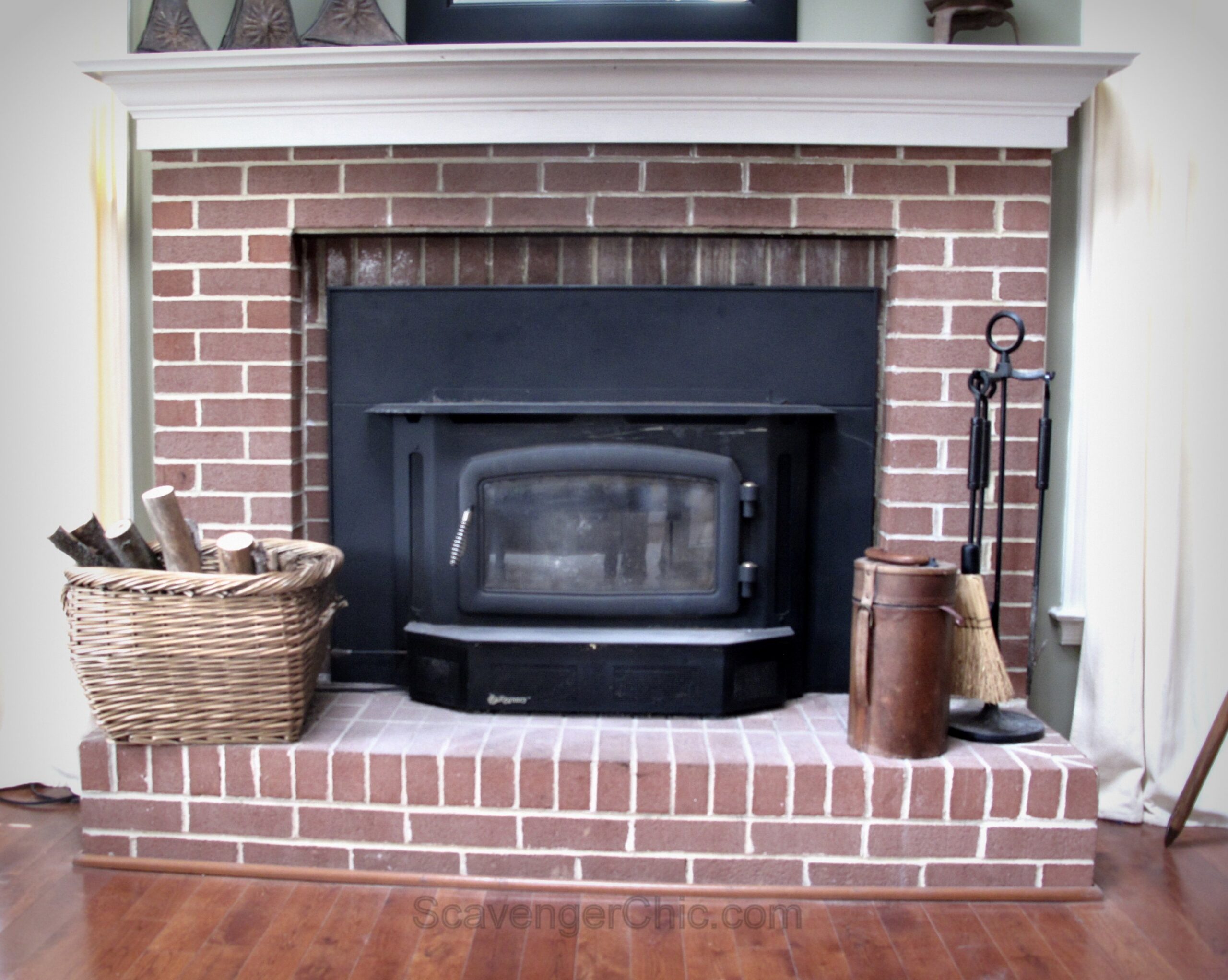 lowes project gallery 2017 scavenger chic what to do with ugly brick fireplace image