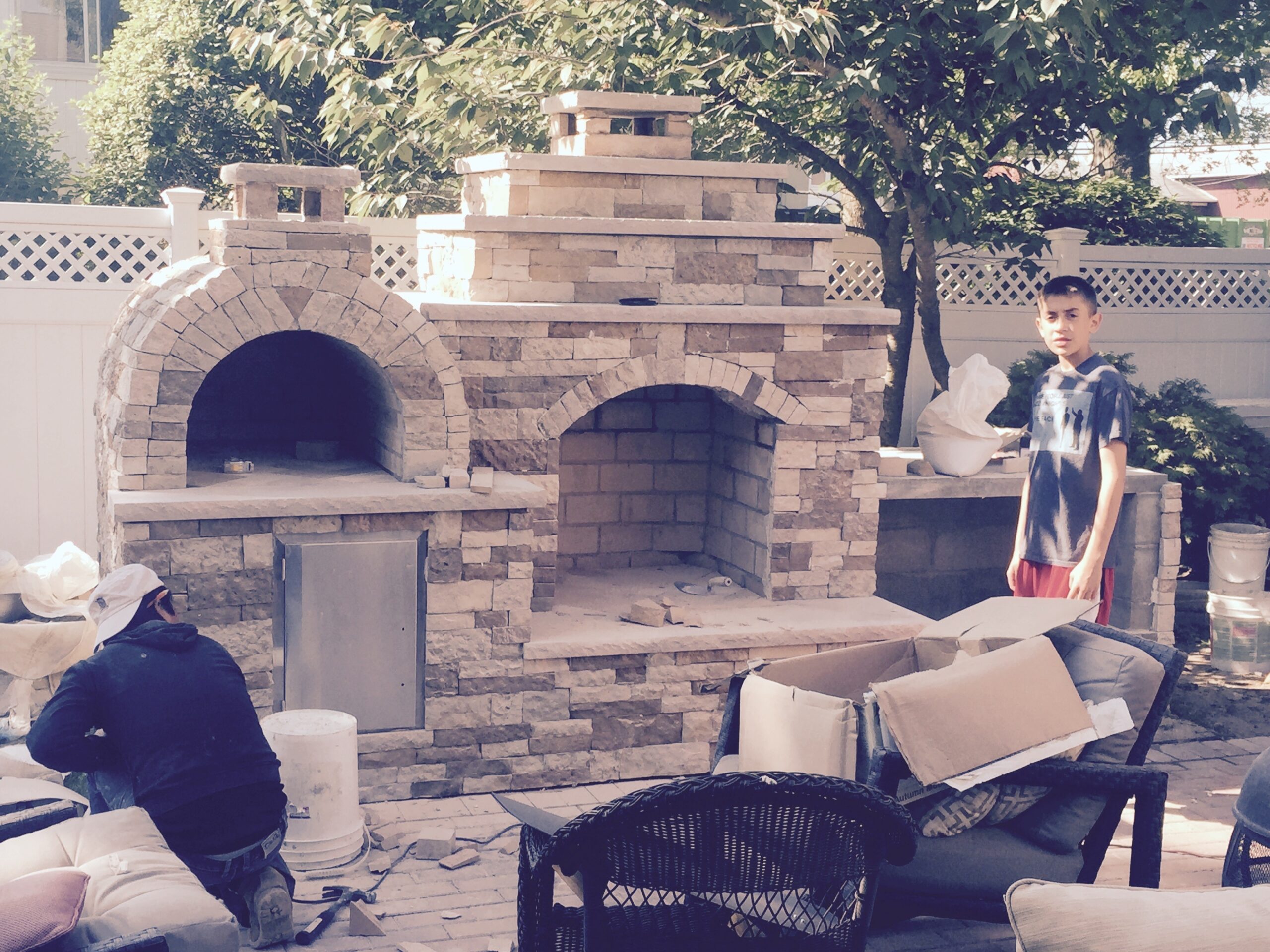 lowes the daliapes family wood fired outdoor brick pizza oven &amp; outdoor outdoor brick fireplace with pizza oven picture