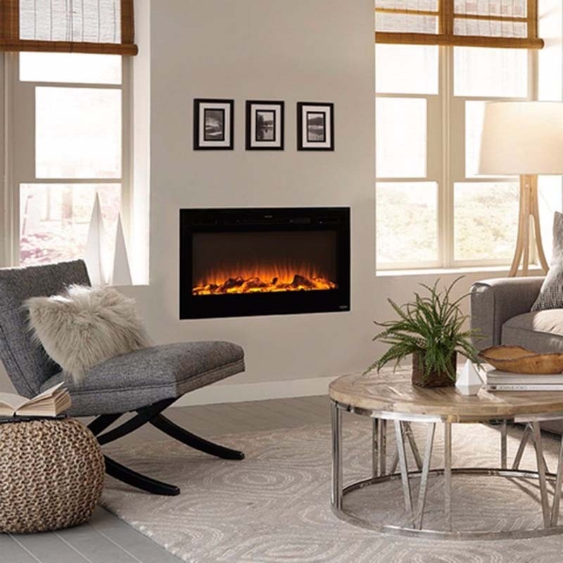 lowes touchstone sideline 36 in wall mounted recessed electric fireplace electric wall mount fireplaces picture
