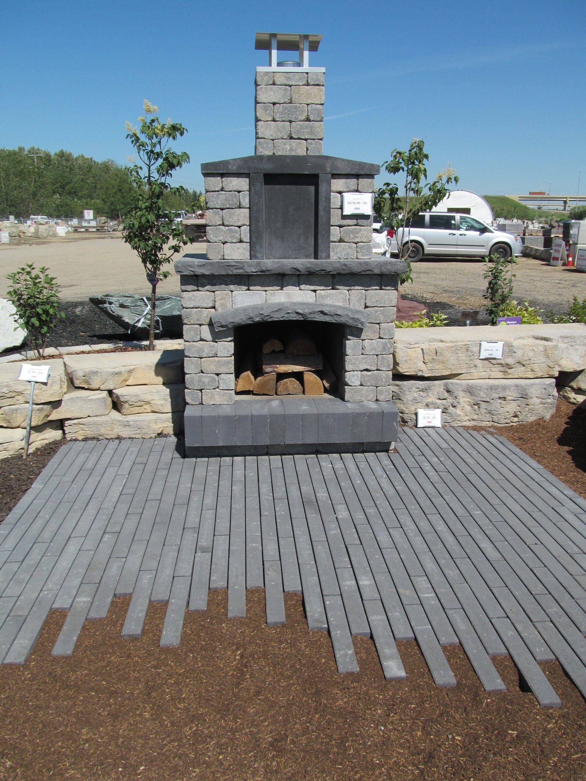 marvelous burnco fire place kit and paving stone patio | patio stones, patio fireplace and patio place photo