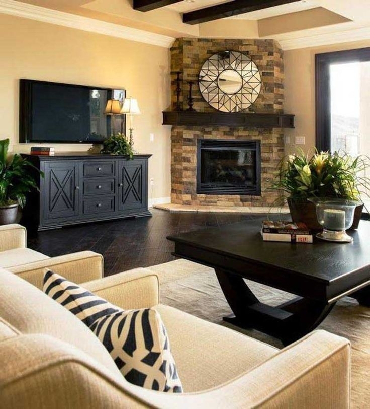 outstanding 50 best corner fireplace ideas in the living room 43 | corner fireplace living room arrangements with fireplace image