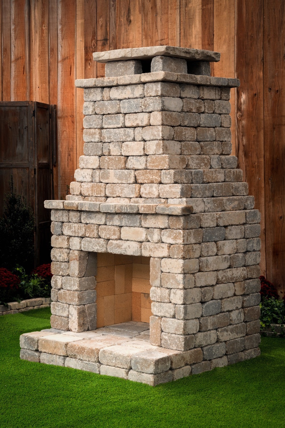outstanding fremont diy outdoor fireplace kit | shop romanstone for impressive kits outdoor fireplace frame kit pics