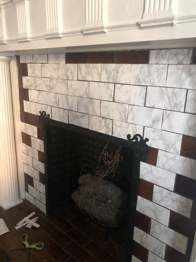 outstanding how to create a faux marble fireplace diy in 2020 | diy fireplace how to cover up an ugly fireplace image