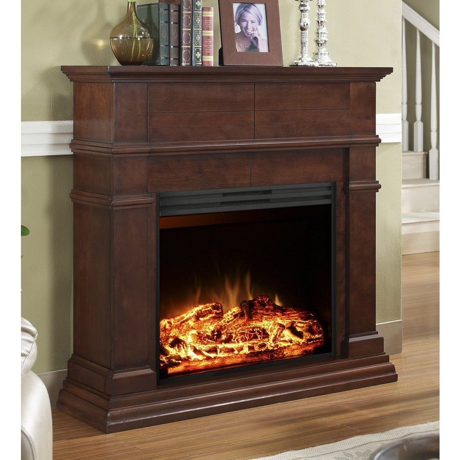 outstanding lowes electric fireplaces | style selections 44 in mahogany flat wall gas fireplaces at lowes pics