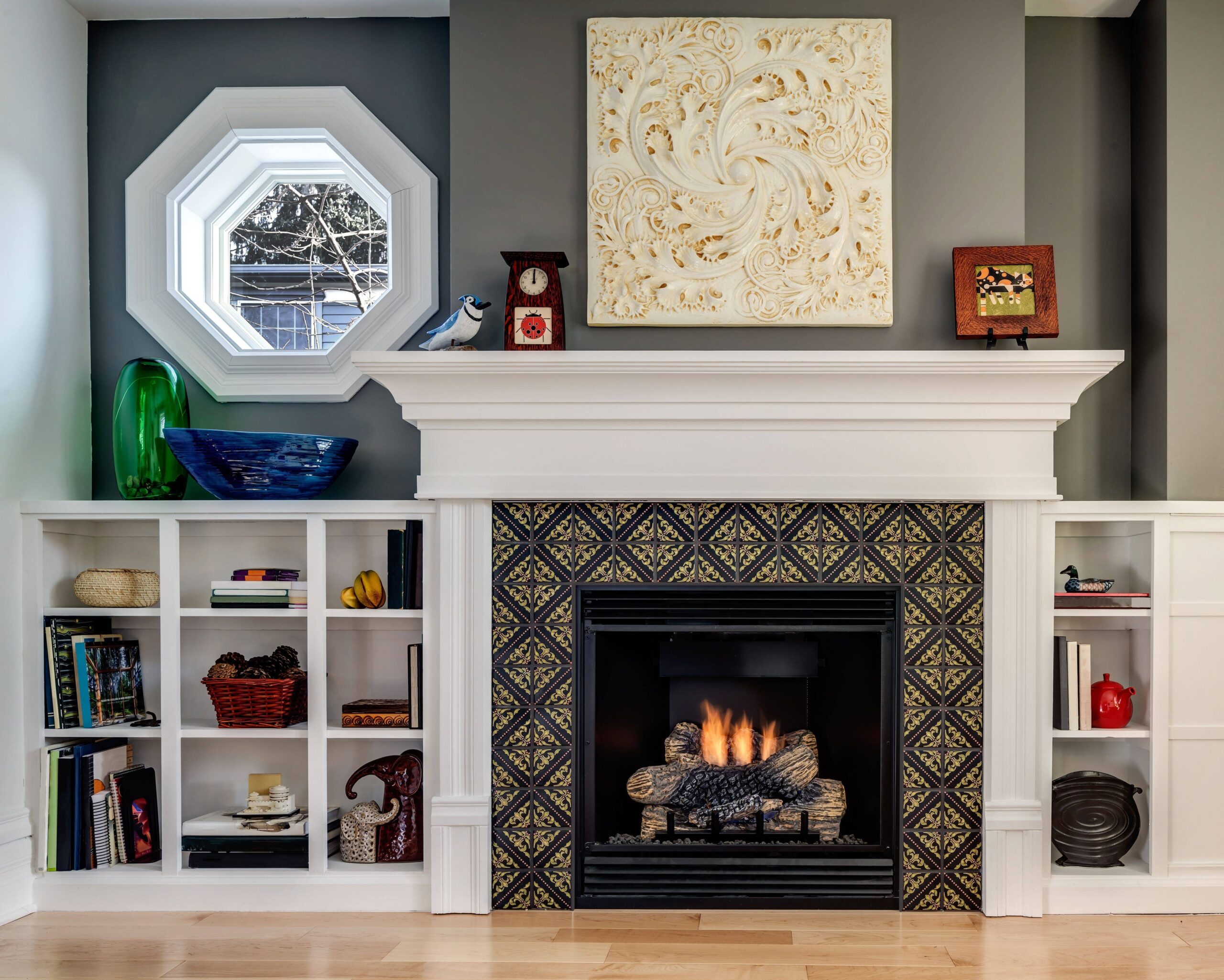 outstanding marble tile fireplace home design decorating in front of fireplace image