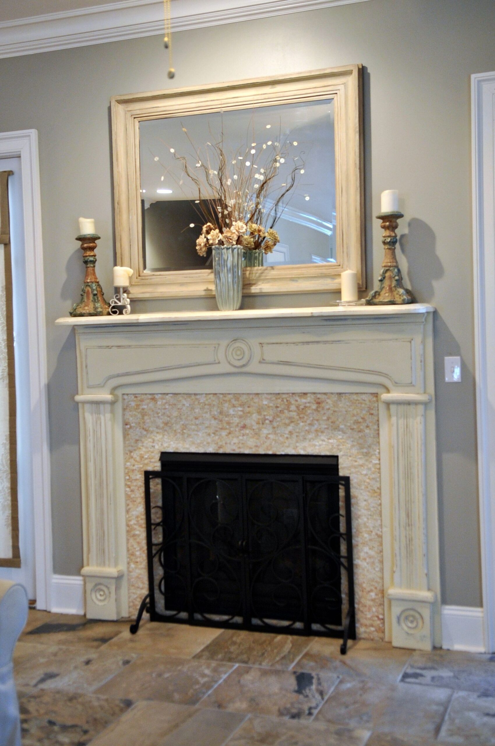 outstanding painted fireplace mantel | fireplace mantels, fireplace, brick black paint for fireplace interior pics