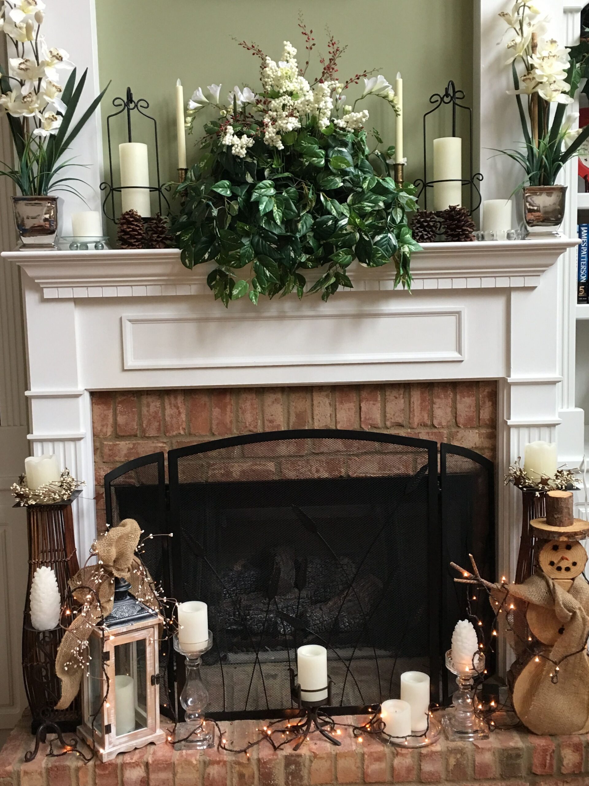 picture of artificial plants for fireplace mantel look for designs fake fireplaces that look real photo