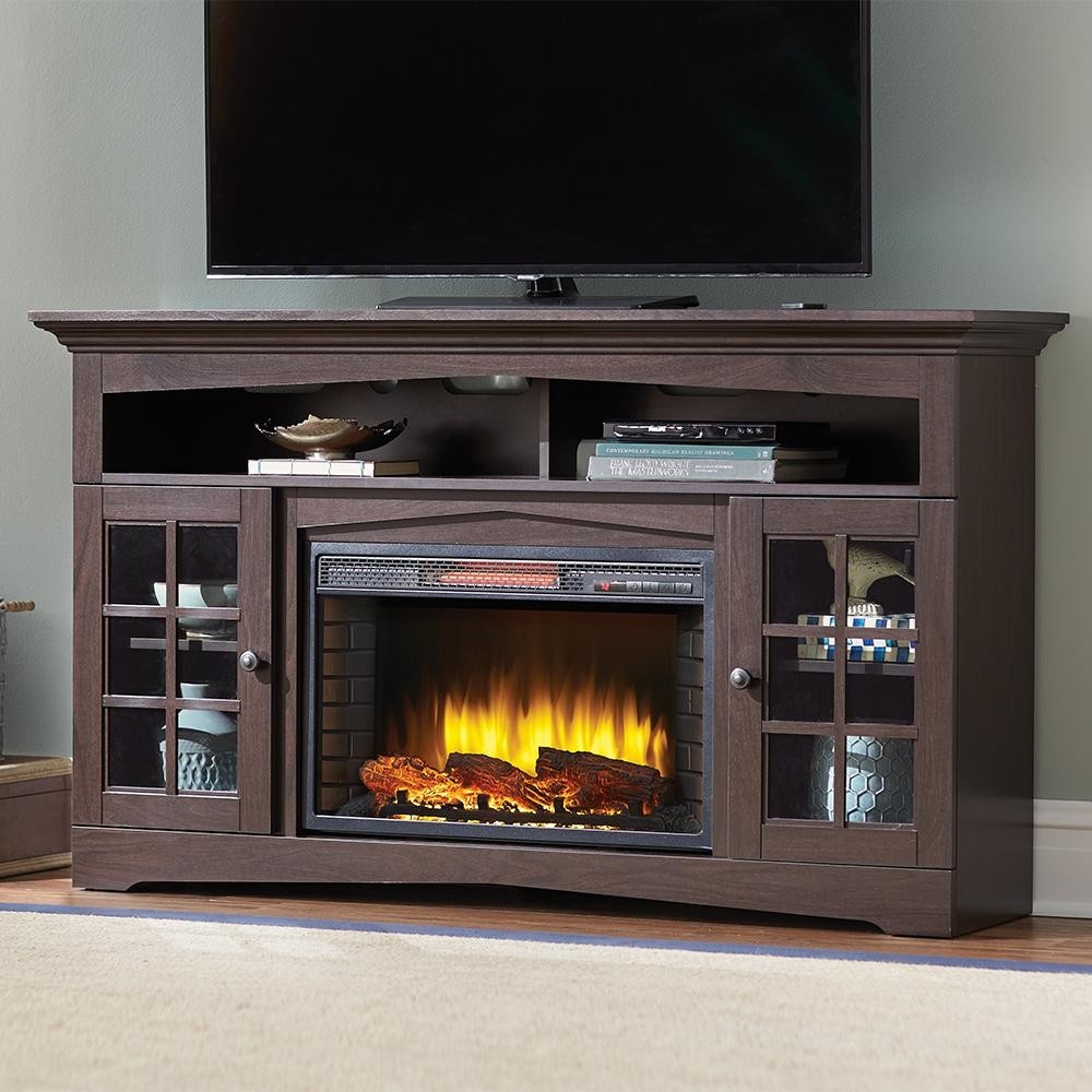 picture of home decorators collection avondale grove 59 in tv stand infrared fireplace equipment home depot photo