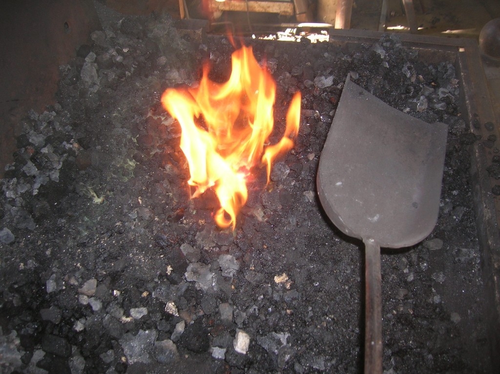 picture of how to get your coal forge fire started | mountain brook forge how to start a coal fire in a fireplace image