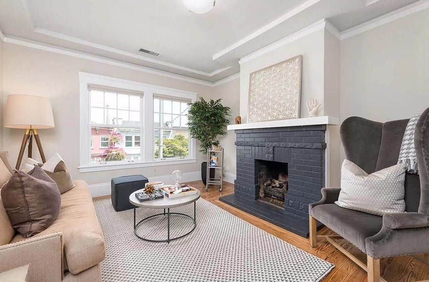Stunning Paint Colors That Go With Brick Fireplace Online
