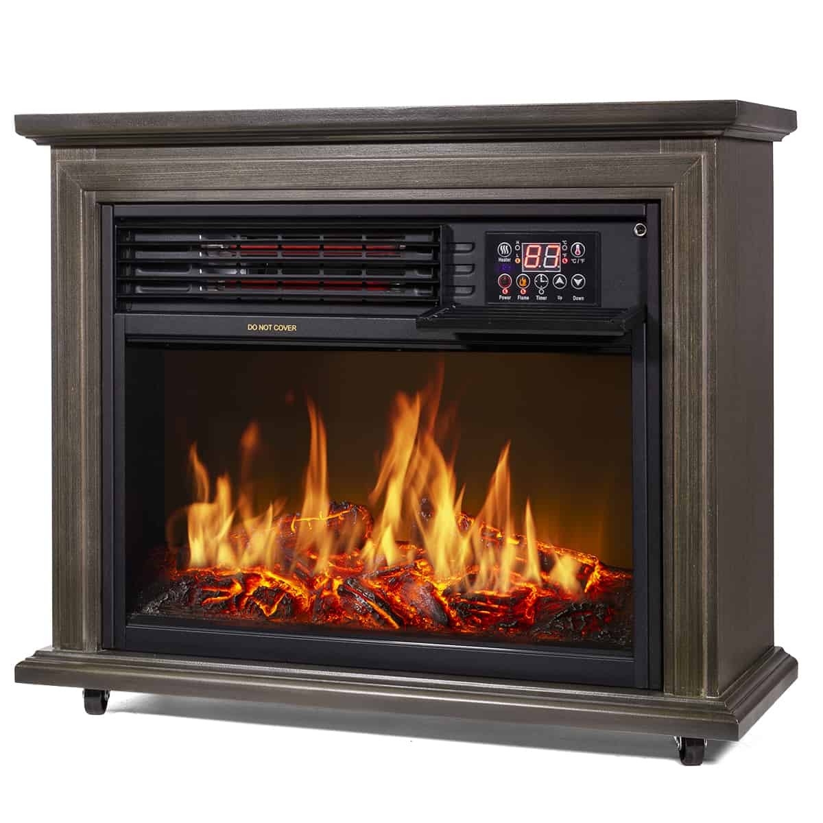 picture of xtremepowerus electric fireplace heater infrared quartz timer remote infrared fireplace heater insert image