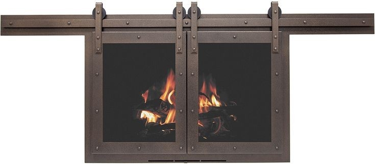remarkable barn door fireplace screen google search | fireplace doors, fireplace custom size fireplace doors photo