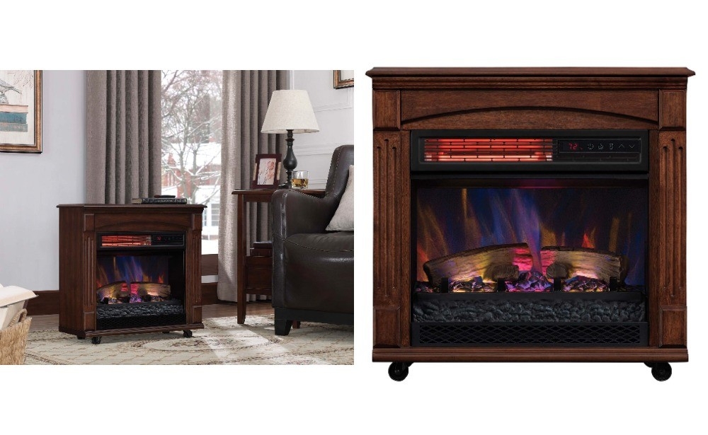remarkable chimneyfree rolling mantel, infrared quartz electric fireplace space costco ca electric fireplace image