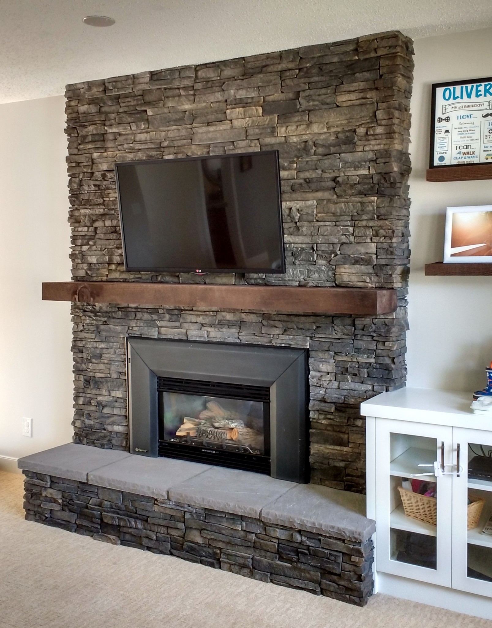 remarkable fireplace with hearth (brick cover up) ecostone products how to install stone around fireplace pics