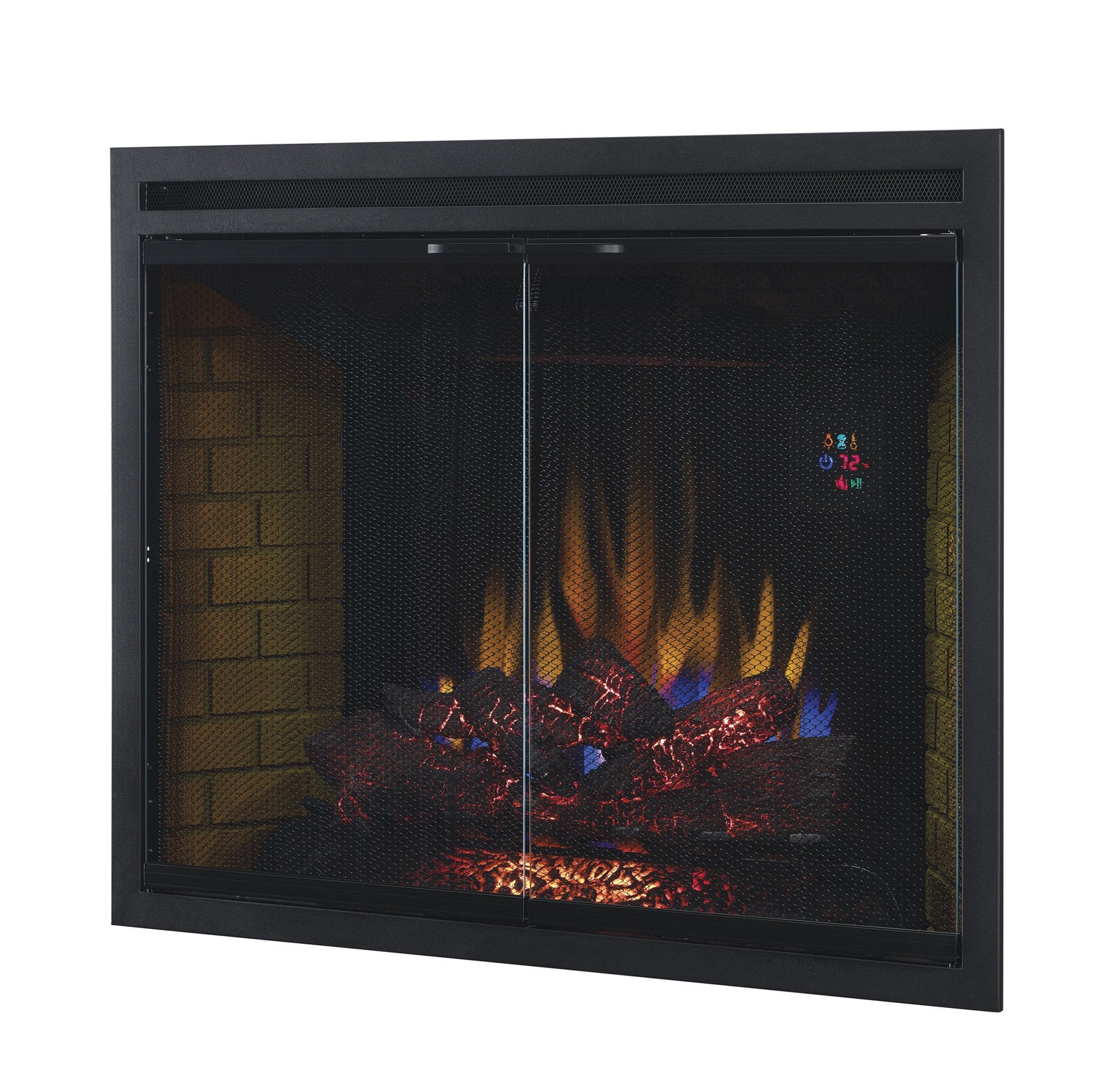 splendid 39 traditional built in electric fireplace insert with glass doors and glass fireplace screens with doors photo