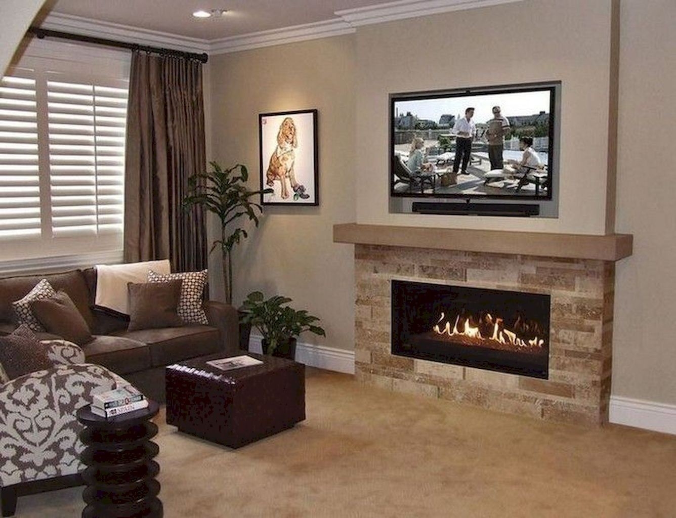 Excellent Stacked Stone Fireplace With Tv Above Free Samples