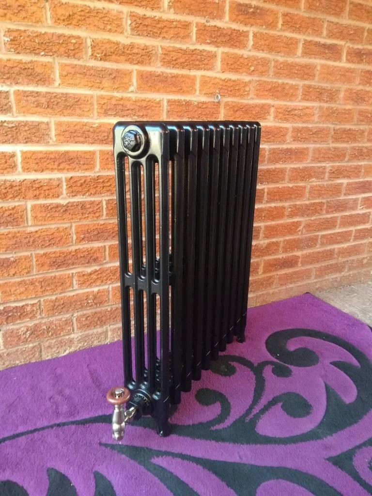 stunning original, antique cast iron ideal radiator 4 column 10 section sandblasting cast iron fireplace image