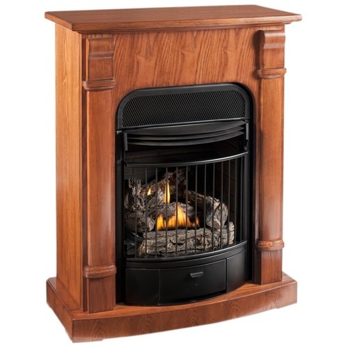 stunning procom 29 13 in dual burner vent free light oak corner or wall mount gas fireplace stores near me picture